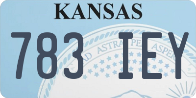 KS license plate 783IEY
