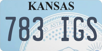 KS license plate 783IGS