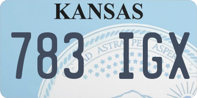 KS license plate 783IGX