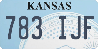 KS license plate 783IJF