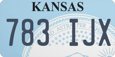 KS license plate 783IJX
