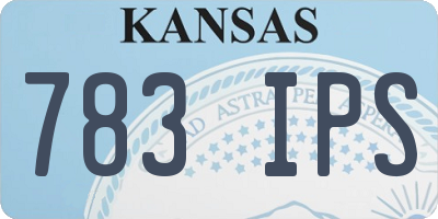 KS license plate 783IPS