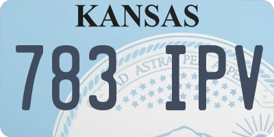 KS license plate 783IPV