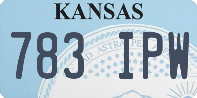 KS license plate 783IPW
