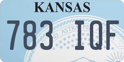 KS license plate 783IQF