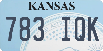 KS license plate 783IQK