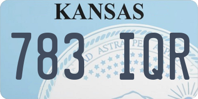 KS license plate 783IQR