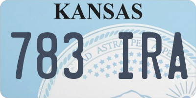 KS license plate 783IRA