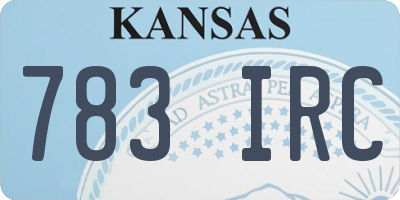 KS license plate 783IRC