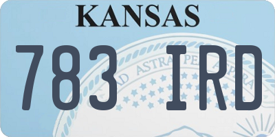 KS license plate 783IRD