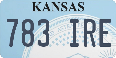 KS license plate 783IRE