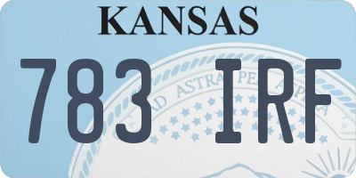 KS license plate 783IRF