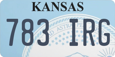 KS license plate 783IRG