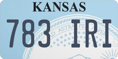 KS license plate 783IRI