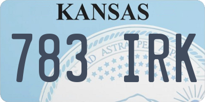 KS license plate 783IRK