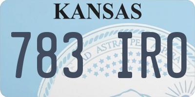 KS license plate 783IRO