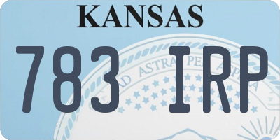 KS license plate 783IRP