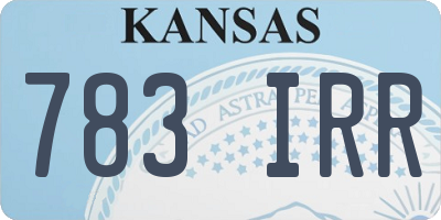 KS license plate 783IRR