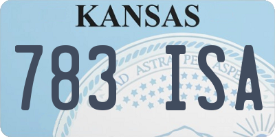 KS license plate 783ISA