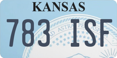 KS license plate 783ISF