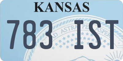 KS license plate 783IST
