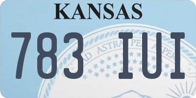 KS license plate 783IUI