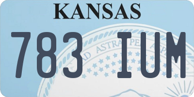 KS license plate 783IUM