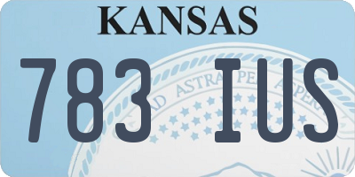 KS license plate 783IUS