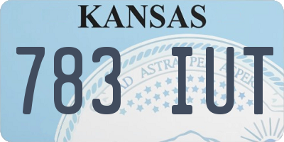 KS license plate 783IUT