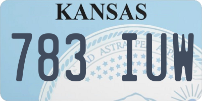 KS license plate 783IUW