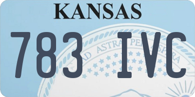 KS license plate 783IVC