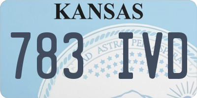 KS license plate 783IVD