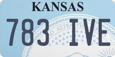 KS license plate 783IVE