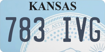 KS license plate 783IVG