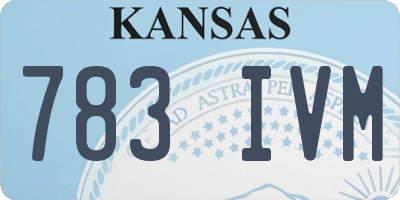 KS license plate 783IVM