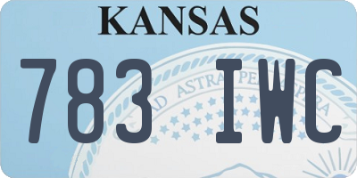 KS license plate 783IWC