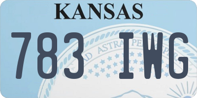 KS license plate 783IWG