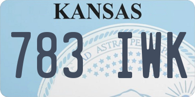 KS license plate 783IWK