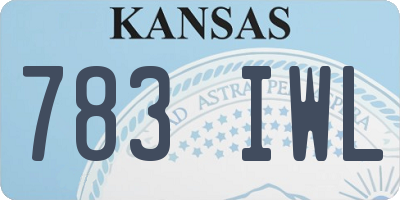 KS license plate 783IWL