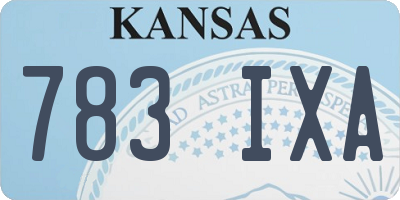 KS license plate 783IXA