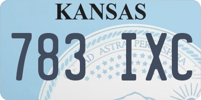 KS license plate 783IXC