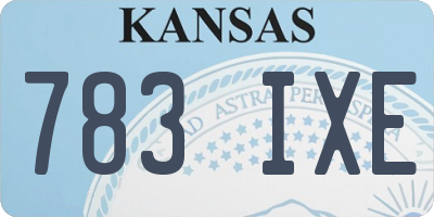 KS license plate 783IXE