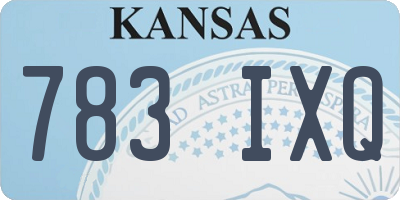 KS license plate 783IXQ