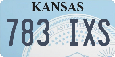 KS license plate 783IXS
