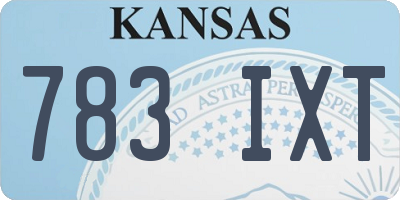 KS license plate 783IXT