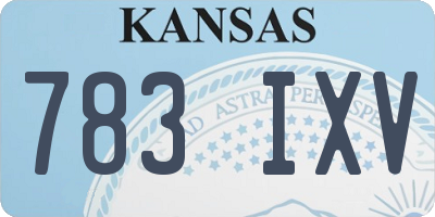 KS license plate 783IXV