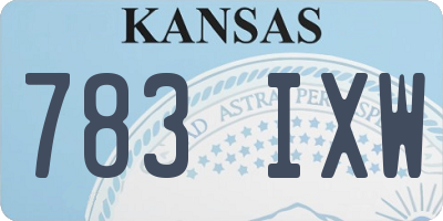 KS license plate 783IXW