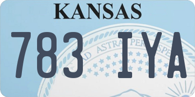 KS license plate 783IYA