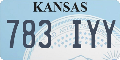 KS license plate 783IYY
