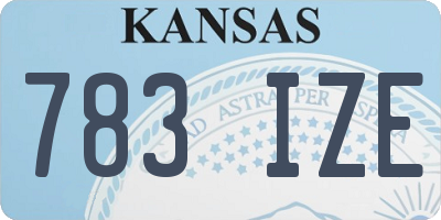 KS license plate 783IZE